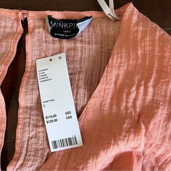 MINKPINK Vera Mini Dress Rose Pink Peach Side Large Side Zip NWT - Picture 12 of 14